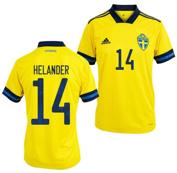 2020 EURO Sweden Home Kit Soccer Jersey Filip Helander #14